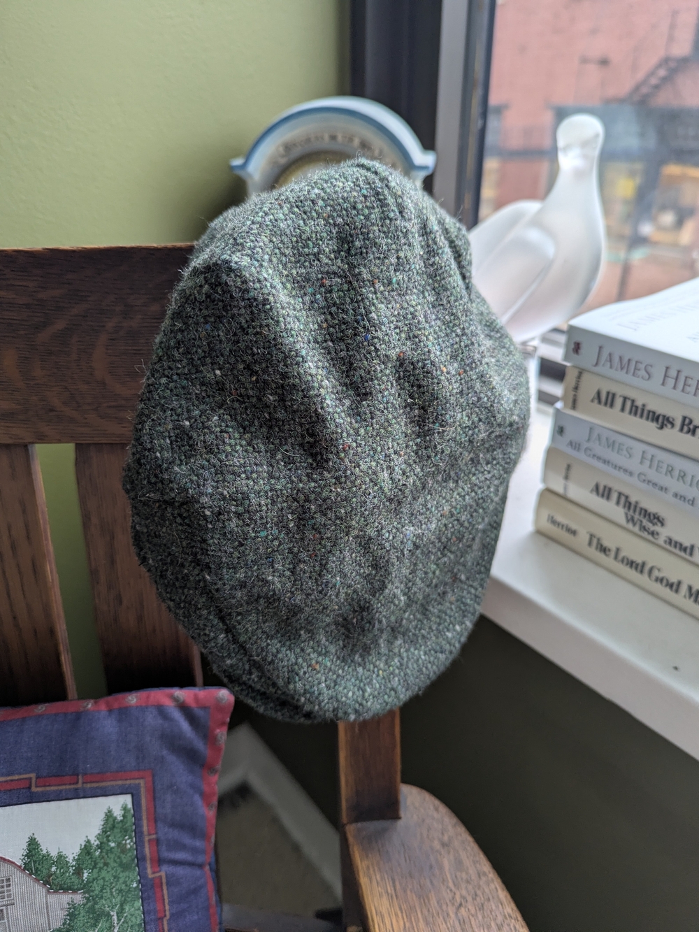 Dark Green Wool Tweed Hanna Hats Of Donegal Flat Cap Size Small
